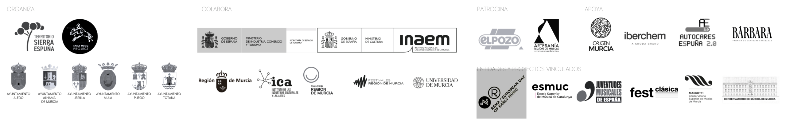 Organiza, colabora, patrocina, apoya y entidades vinculadas de ECOS Festival 2026